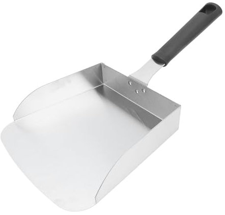 Lebensmittelschaufel aus Edelstahl, Grillschaufel mit Großer Öffnung für Abgepackte Lebensmittel, Ergonomischer Griff, Ideal für Zuhause, Restaurant, Geschäft