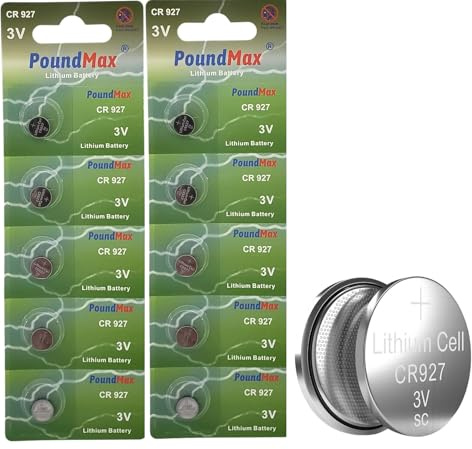 Lot de 10 piles bouton au lithium CR927 DL927 ECR927 BR927 3 V PoundMax