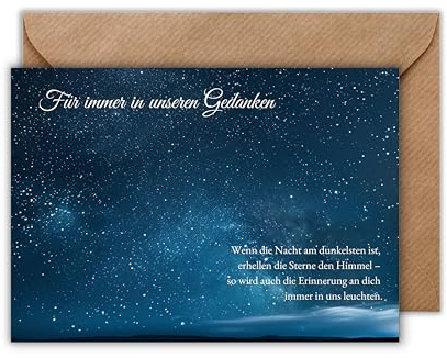 Trauer Karte mit Umschlag - Beileidskarte mit einem einfühlsamen Spruch Kondolenzkarte Beileidskarte Gedenkkarte Beileid Trauerfeier Beerdigung Anteilnahme (DIN A6)