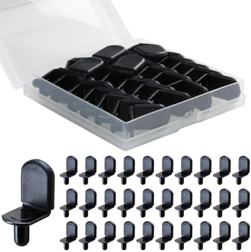 30 PCS Shelf Support Pegs with Protective Rubber Sleeve, Cupboard Shelf Pegs, Wardrobe Shelf Pins, Thickened Rack Bracket Nails Shelf Brackets & Supports for Kitchen Shelf Pegs