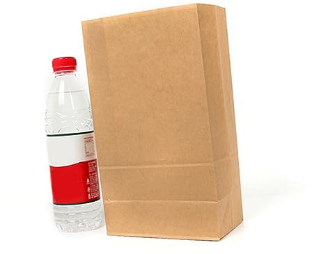 KOMBIUDA 100stücke Papierbeutel Für Frühstück Quadratischer Boden Aus Kraftpapier Für Süßigkeiten Snacks Geschenke Party-accessoires Backen Lebensmittelpapiertüten
