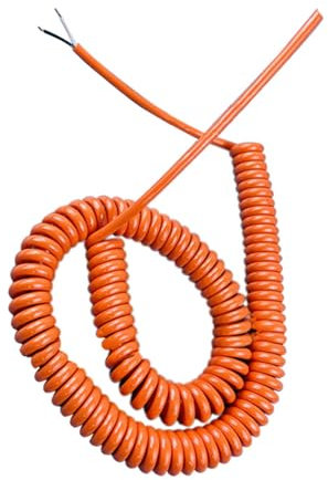Teleskop Netzkabel, Kabelschnur 2 Kerne 20AWG 0,5mm² Spiralkabel Orange Federkräuselkabel Teleskopdraht Dehnbar 1 Meter 5 Meter 10 Meter Drahtspiralverlängerung (Stretch 14 Meters)