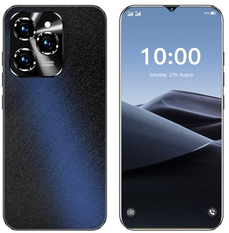Téléphone déverrouillé, Écran de 6,3 pouces, smartphone 4G - LTE FDD TDD, double caméra, 2GBRAM, 16GBROM, extension 128GB, double carte SIM, convient aux utilisateurs débutants (3, black)