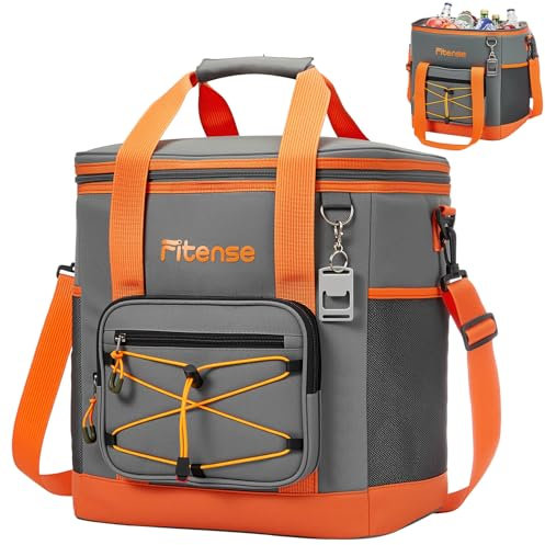 Fitense Insulated Cooler Box for Women Men - 33L Collapsible Cool Bag Lunch Box, 4-Layer Leakproof Cooler Bag, Portable Ice Chests Lunch Bag for Beach, Travel, Picnic, Grocery, Kayaking