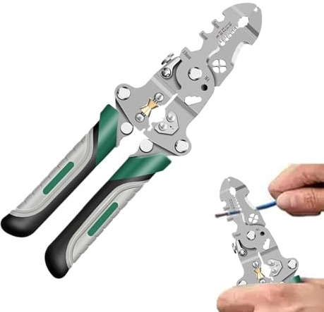 Cortador de hilo, cortador de hilo, juego de pelacables profesional, herramienta de mano plegable con mango cómodo para pelar y engarzar