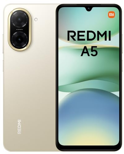 XIAOMI Smartphone Redmi A5-4GB+128GB, Display HD+ da 6,5 pollici, batteria 5000mAh, Android 13 Go Edition, Dual SIM - Oro