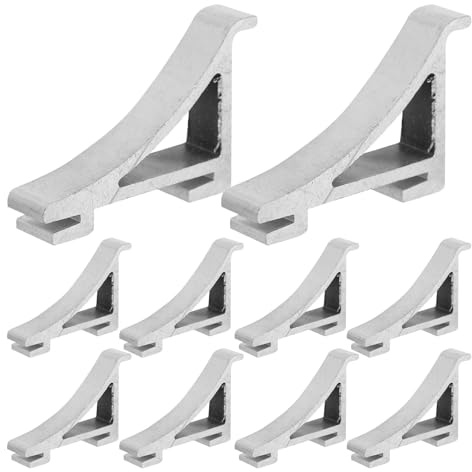 Ciieeo Aluminum Refrigerator Shelf Clips Easy Install 10pcs Freezer Shelf Clip Curved Dovetail Design for Household Appliance Stability
