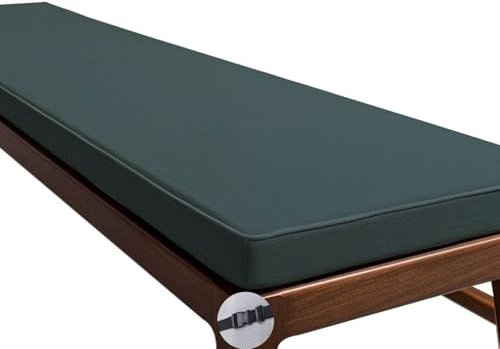 uyeoco Cojín de Banco Exterior/Interior - 5cm de Grosor Antideslizante Extraíble Cojín para Asiento - para Muebles de Jardín, para Cocina, Porche, Cerveza, Terraza(Cloud Blue,140x35cm/51x14in)