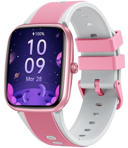 Reloj Inteligente Niño Smartwatch Nina: 1.75‘’ Kid Smart Watch Pulsera Actividad Niños con Llamadas Podómetro IP67 Impermeable Juegos Reloj Niñas Monitor de Sueño Pulsómetro para Android iOS iPhone