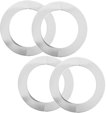 EXHUMKY 4pièces Cache-tuyaux Muraux à Bride Fendue Acier Inoxydable Lot De Couvercles Décoratifs Pour Plafond Conduites Eau Et Salles De Bains