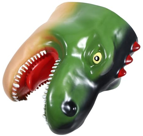 LRXIYODE Realistische Dinosaurier Handpuppe aus weichem Gummi mit beweglichem Interaktives für Geschichtenerzählen und Rollenspielen Grün