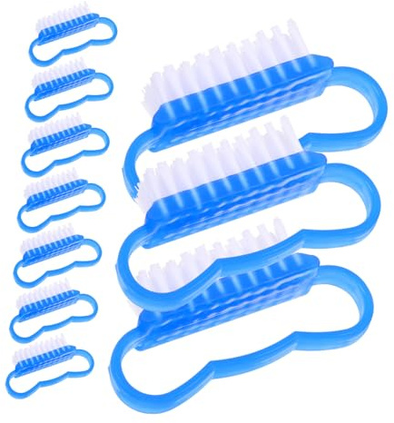 BAZEITFLOW 10 pièces Brosse Ongles Manucure Brosse Pratique pour Nettoyage Mains et Ongles Compacte et Réutilisable