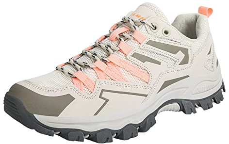Scarpe da trekking da donna, leggere, comode, con suola spessa, antivento, resistenti all'abrasione, antiscivolo, comode, scarpe da trekking, impermeabili, sicurezza avanzata, Colore: rosa., 38