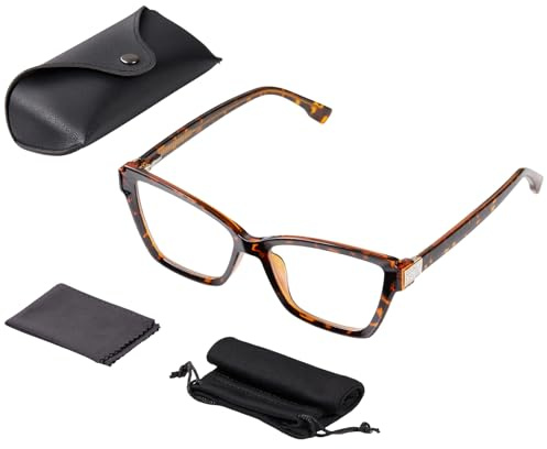 Enssjoy Blue Light Blocking Glasses for Women, Clear Lens Cat Eye Fashion Glasses with Anti UV Glare Design, Screen Light Blocking Glasses to Reduce Eye Strain for Computer & Gaming