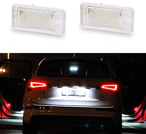GOFORJUMP 2Pcs 12V White 18 LED Number License Plate Light Lamp For A/UDI A3 S3 8P/8PA A4 S4 B6/B7 RS4 A5 A6 S6 C6 A8 S8 D3 Q7 4L