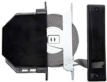 Avvolgitore Per tapparelle a semincasso nero completo di placca in plastica e cintino grigio da 20 mm x 5,5 mt.