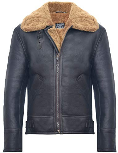 Infinity Leather Aviator Marrone Zenzero B3 Shearling Montone Bomber in Pelle Giacca Volante Pilota Uomo 2XL