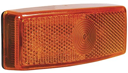 OROK - Feu de position orange pour remorque/Feu de gabarit orange - A fixer - Ampoule témoin T10/5W non fournie - Dimensions : 110 x 24 x 42mm - Entraxe : 45mm - Feu de position fourgon