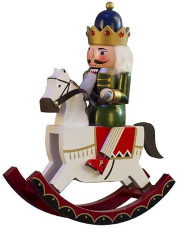 Tuoservo Nussknacker aus Holz, Soldat auf Schaukelpferd, Heimdekoration, Geschenk, Spielzeug