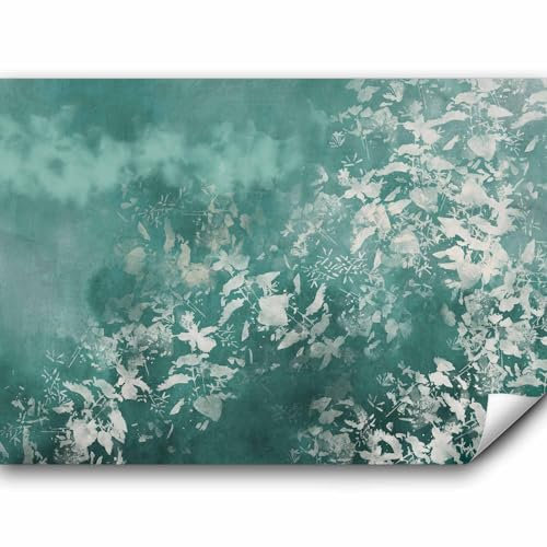 murando - Vlies Fototapete Natur 350x256 cm Vlies Tapeten Wandtapete XXL Moderne Wanddeko Design Wand Dekoration Wohnzimmer Schlafzimmer Botanik Pflanzen weiß türkis b-A-0851-a-a