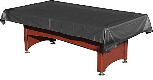 Pool Table Cover PVC Waterproof Dustproof for 7/8 Ft Billiard/Pool Table (Black, 8FT)