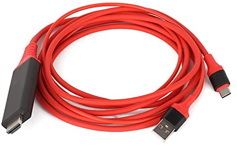 Adaptateur de Type C vers HDMI, Câble de USB 3.1 pour Téléphone vers Téléviseur, Compatible pour Note 8/S8/S8+/A7 2017, Compatible avec G6/G5/V20. Plug And