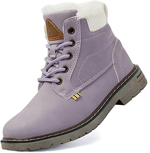 Mishansha Kinder Winterschuhe Jungen Mädchen Gefüttert Boots Violett 35