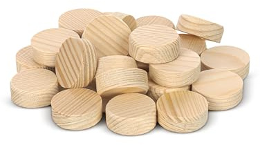 Tolux Querholzplättchen 25 mm, Holzkappen, 25 × 9 mm, 25 Stück | Holzstopfen, Querholzplättchen zum Verschließen von Astlöchern, Bohrlöchern und Holzfehlern