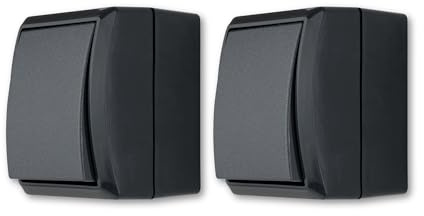 REV 0007301900 AquaForm, Ausschalter - Wechselschalter Feuchtraum IP44, Aufputz, anthrazit (Packung mit 2)