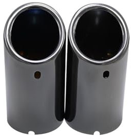 Auspuffblenden Auto Zubehör Auto Styling Edelstahl Auspuff Tipp Rohr Für VW Für Jetta MK6 1,4 T Für Golf 6 7 MK7 1,4 T (Color : 2 ST Schwarz)