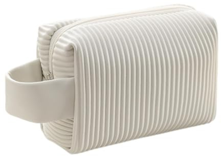Kosmetiktasche wasserdichte Reise Make Up Tasche, Tragbare Schminktasche Für Handtasche Kulturtasche, Kosmetische Aufbewahrungstasche Für Damen Und Mädchen (Weiß)