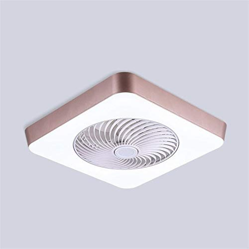NEAFP Modern Ceiling Fan with Lights and Remote Control, Flush Mount Ceiling Fan with Light, 3 Colors Chandelier Low Profile Ceiling Fans with Lights, Bedroom Bladeless Ceiling Ventilator Lamp HGCHH