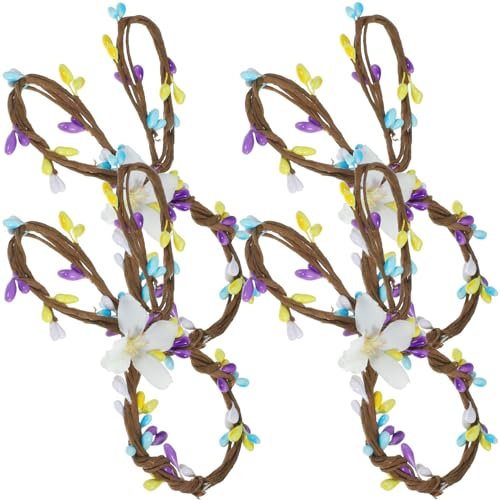 Zerodeko 4stücke Easter Bunny Serviettenringe Hochwertige Deko Für Ostern Praktische Serviettenhalter Für Festliche Anlässe Für Esszimmer Strapazierfähiges Material Elegante