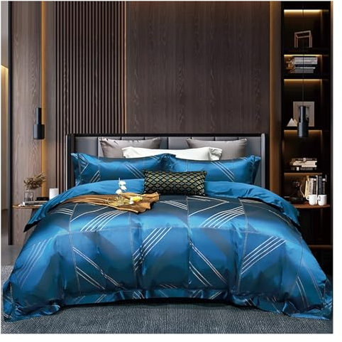 Viskee Bettwäsche-Set, 4-teilig, Bettbezug-Set, 200 x 230 cm, 220 x 240 cm, Seidenbettwäsche, Bedding Set Cotton