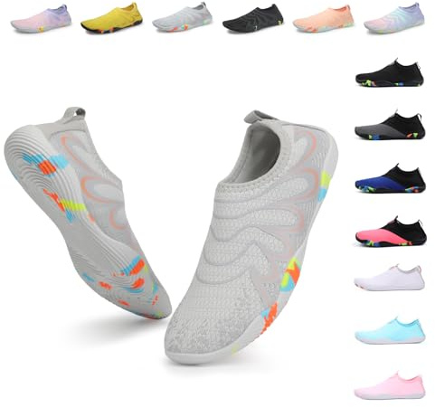 Fadezar Unisex Badeschuhe Damen Schwimmschuhe Herren Wasserschuhe, Schnell Trocknend Leicht Atmungsaktiv Aquaschuhe