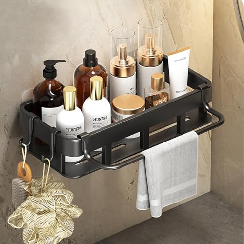 Torytoe Spülbecken Organizer, Schwammhalter Spülbecken Küchen Spüle Organizer mit Spültuchhalter und Zwei Haken Spüllappenhalter Ohne Bohren für Küche und Badezimmer (Schwarz)