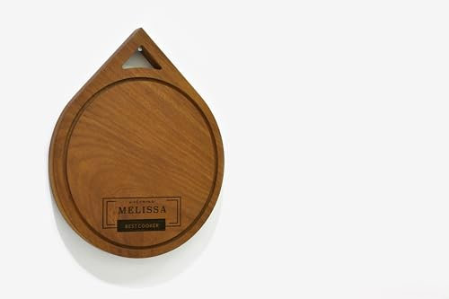 Round Wooden Chopping Board - Solid Iroko Wood - Engraved Cutting Board - Personalized Kitchen Gift for Her - Best Cook - New Home Gift