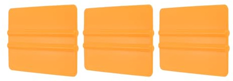 sourcing map 3pcs Vinyl Squeegee, Vinyl Wrap Decal Squeegee Tool, 4-Inch Car Vinyl Film Scraper Plastic Squeegee for Car Wrap, Sign Making, Window, Yellow, Rectangle