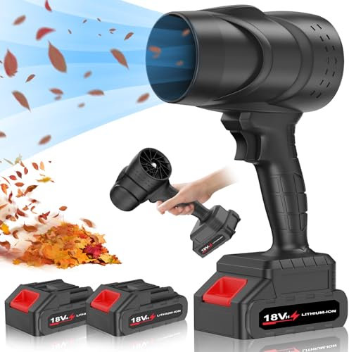 Toieue lövblås trådlös med batteri, blås för gräsmatta, 20 000 varv/min 150 MPH, 21 V x 2 st batteridriven lövblås för snöblåsning, gräsmatta, uteplats, blåsande löv