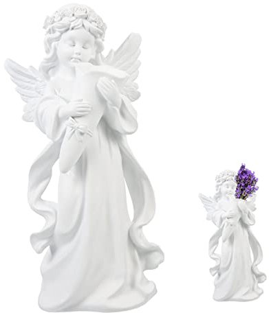 YARNOW Statue Commémorative Ange Figurines Dange en Résine pour La Maison Ornements en Résine Adorable Statue Dange pour De Pendaison De Crémaillère