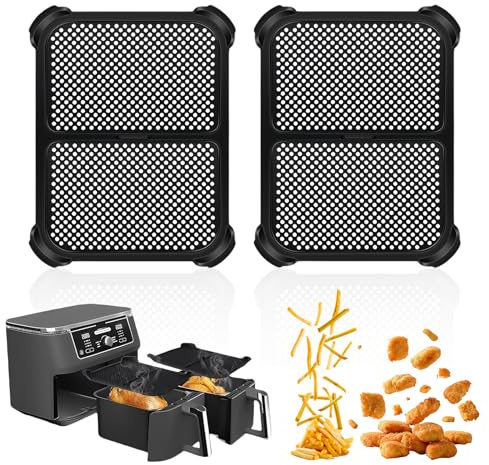 Diyxisk Accesorios Airfryer, 2 Piezas Ninja Air Fryer Antisalpicaduras, Reutilizable Protector Antisalpicaduras Silicona, Evitar Salpicaduras de Grasa, Compatible con Ninja AF400, AF451, DZ401