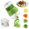 Tagliaverdure 4 In 1, Tagliaverdure A Spirale, Tagliaverdure A Spirale Con Contenitore, Affettaverdure A Spaghetti Per Spaghetti Di Verdure, Zucchina, Cetriolo, Carota, Cipolla (Verde)