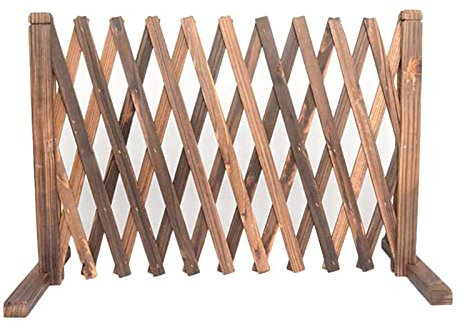 Erweiterbarer Gartenzaun aus Holz, tragbares Haustiergitter, Rankgitter für Hunde, faltbar, leichtes Design für Pflanzen, Braun