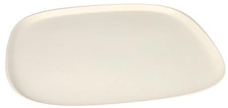 Lot de 12 grandes assiettes en canne à sucre « Pure » 1,3 cm x 30 cm x 30 cm Blanc « Belle Vie, Ligne Carrée »