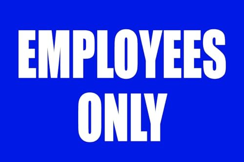 Employees Only Full Color Business Retail Counter Informational Sign |Plastic |Single-sided |12w x 8h