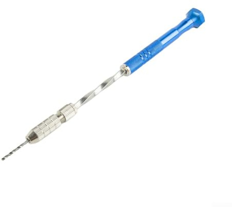 Taladro manual de mano con juego de 10 brocas pequeñas para perforación fina en madera, ámbar y plástico (juego B)