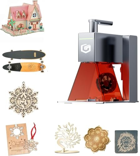 Longer Nano Tragbarer Laser Gravierer, 5000 mm/s Hochgeschwindigkeit, 0,05 mm Präzision, für Holz Acryl Leder Stoff Metall Keramik, Heimwerkerprojekte
