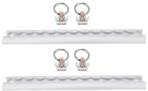 Jiawu De Amarre De Riel En L, Incluye 2 Rieles En L De Aluminio Anodizado De 12 Pulgadas Y 4 Accesorios De Anillo Redondo, para Motocicletas, VehíCulos Todo Terreno, Motos De Cross, (Silver)