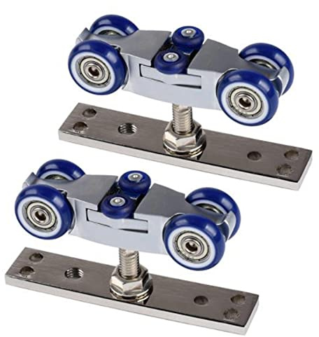 Set di 2 ferramenta per porte scorrevoli, resistenti, per porte pieghevoli in legno, accessori per mobili, ruote scorrevoli, facile installazione, componenti in metallo