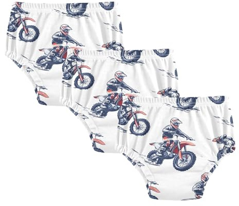 Mazeann Motorcycle Motorbike Toddler Potty Training Underwear Cotton Absorbent Soft Baby Girl Boy Potty Training Pant 2T Multi